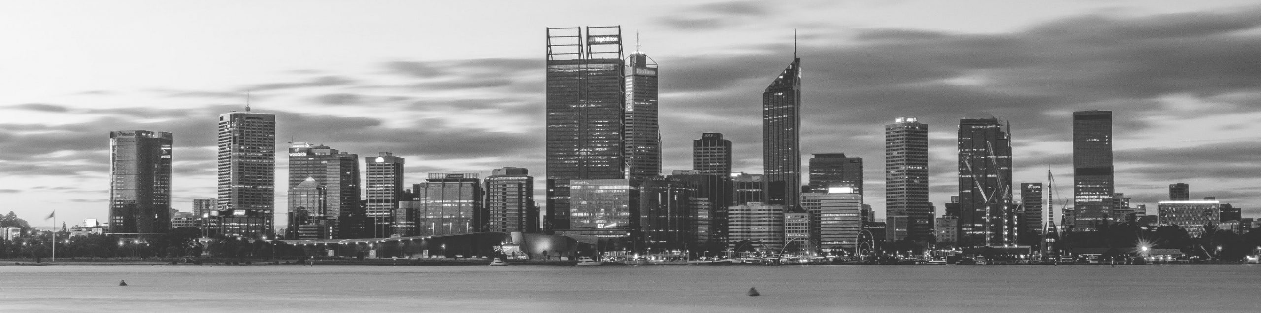 Perth Skyline Greyscale